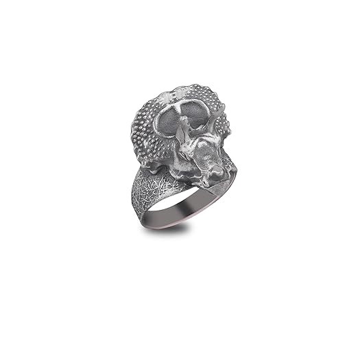 Triceratops Ring, Dinosaur Ring Sterling Silver, Torosaurus Ring, Jurassic Ring, Dinosaur Head Ring, Artisan Gift