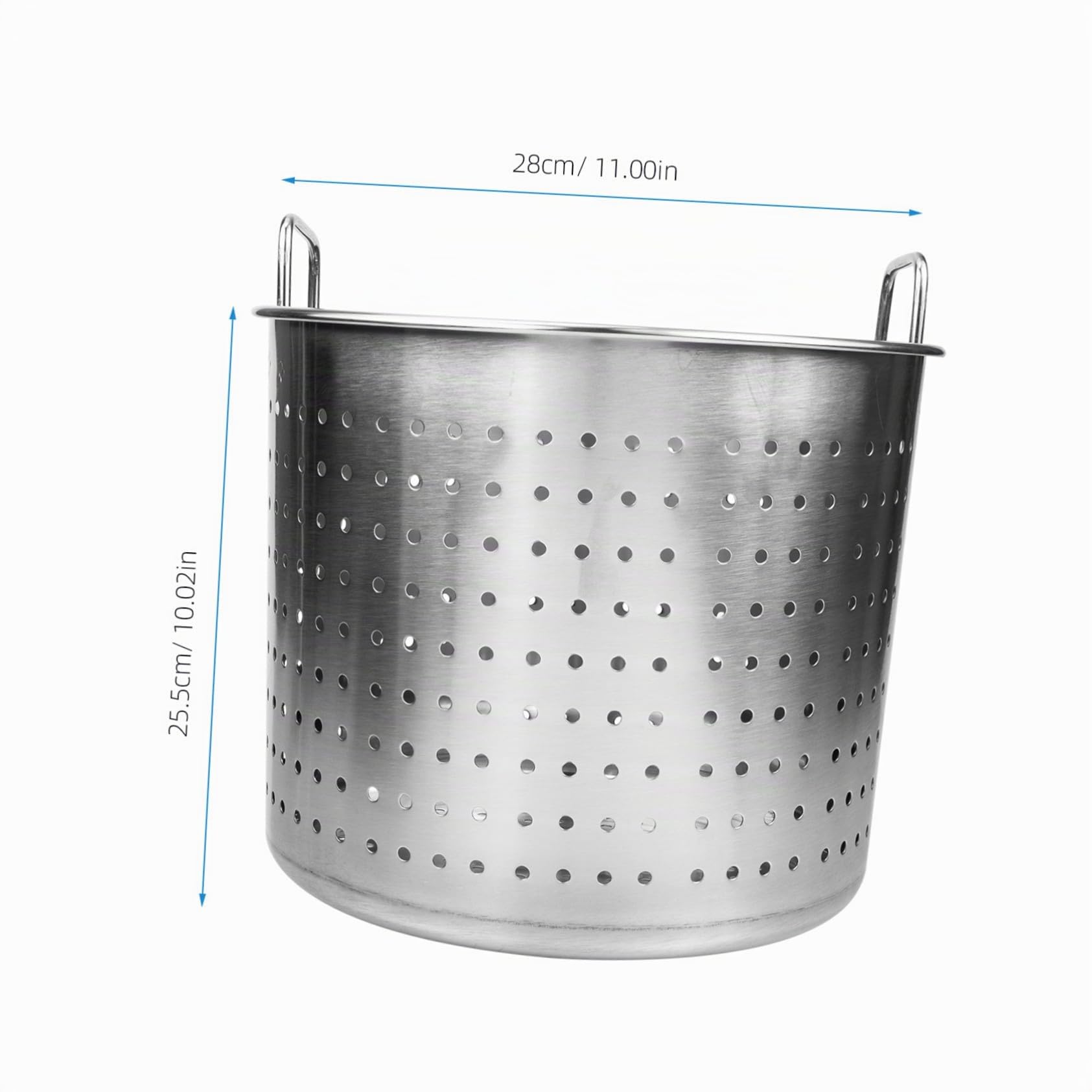 GLEAVI Cubo Grande de Acero Inoxidable Fugas para Cangrejos de Río y Carne, Diseño de Asa y Función para Escurrir Aceite en Cocina