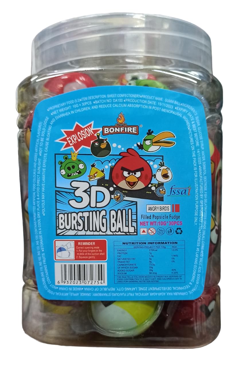 Bonfire Explosion 3D Bursting Angry Bird Mix Fruit Candy 30pcs Ball 10gm (B0CS8XP4HY) Amazon Price History, Amazon Price Tracker