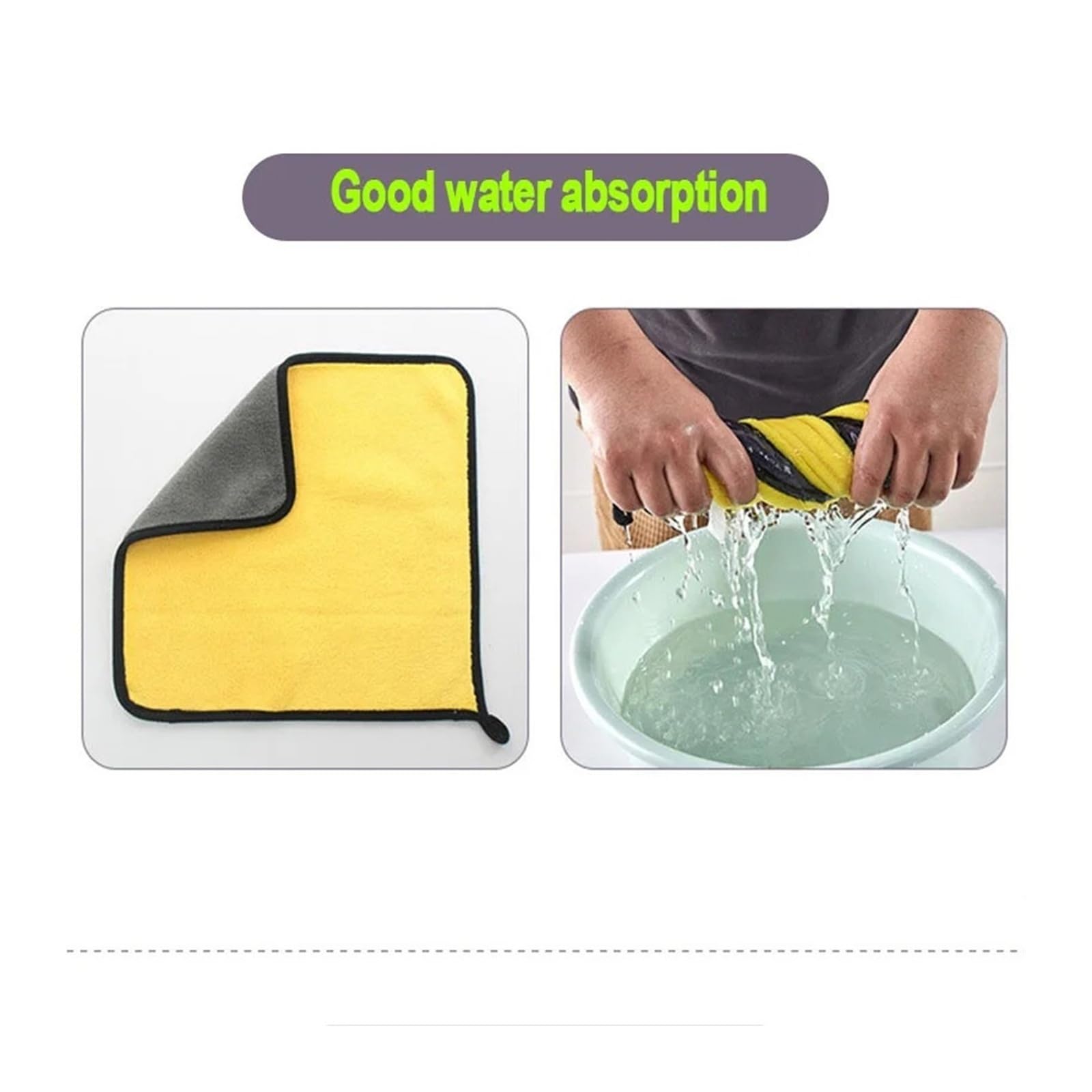 10pcs Double-Sided Coral Velvet Car Washing Towels - High Absorption Multifunctional Cleaning Cloths for Pets and Vehicles 30x40cm — view 2