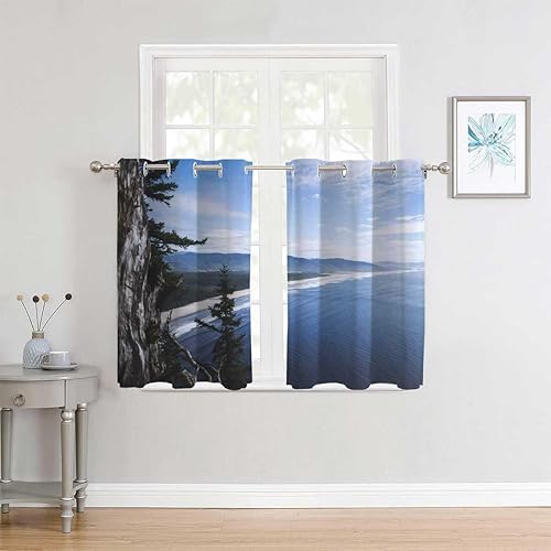 Miniatura 2 de Cortinas para Habitacion Beach View Coastline Door Sound Barrier Currains 63Inch Width by 63Inch Length,2 Panels