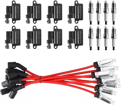 8 Pack UF271 Ignition Coils Double Iridium Spark Plugs & Wires