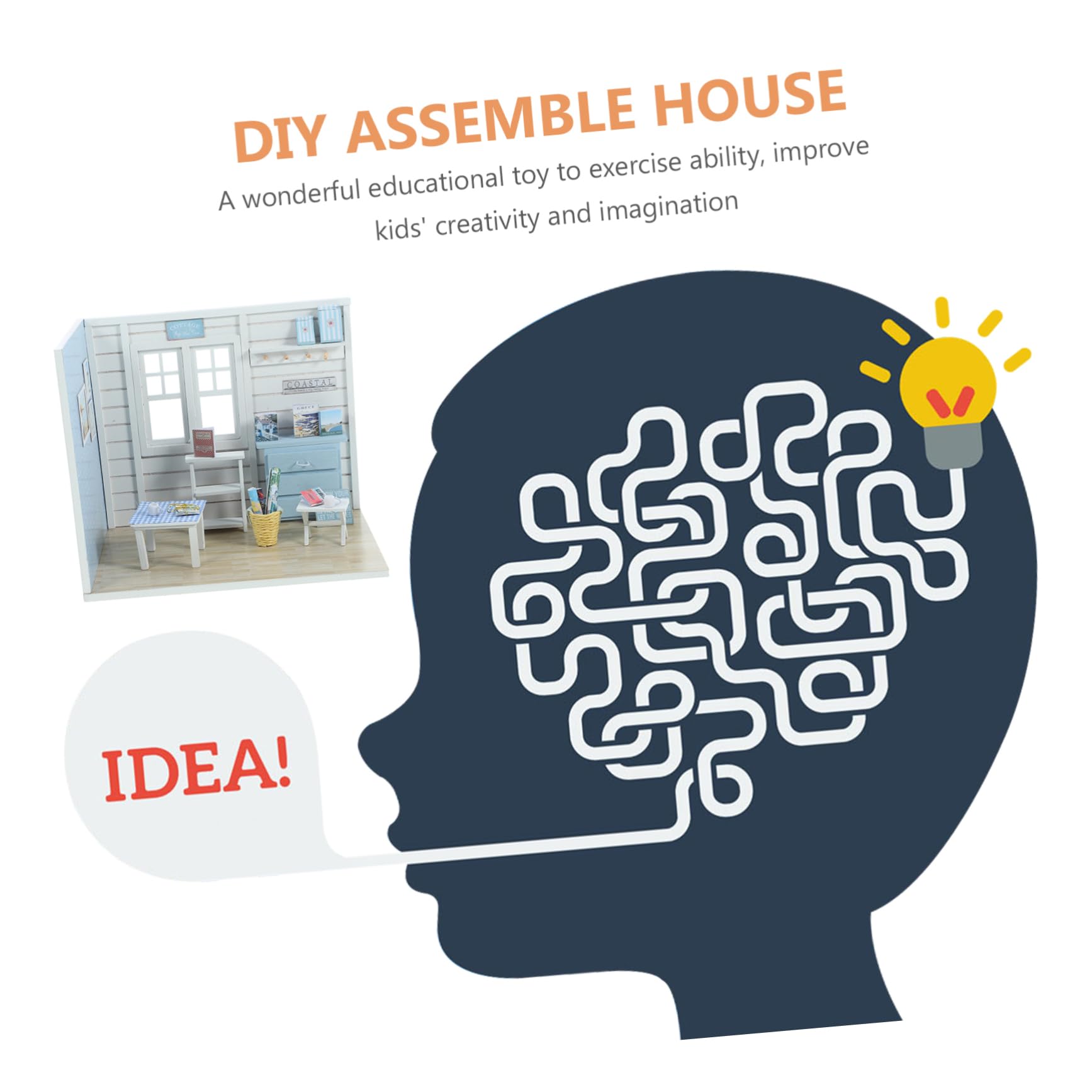 BESTonZON de Casa de Bricolaje para Niños Casa de Muñecas Miniatura DIY Juguete de Juguetes Familiar