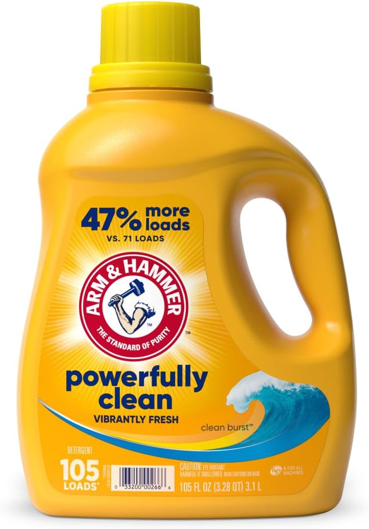 Arm & Hammer Clean Burst, 105 Loads Liquid Laundry Detergent, 105 fl oz