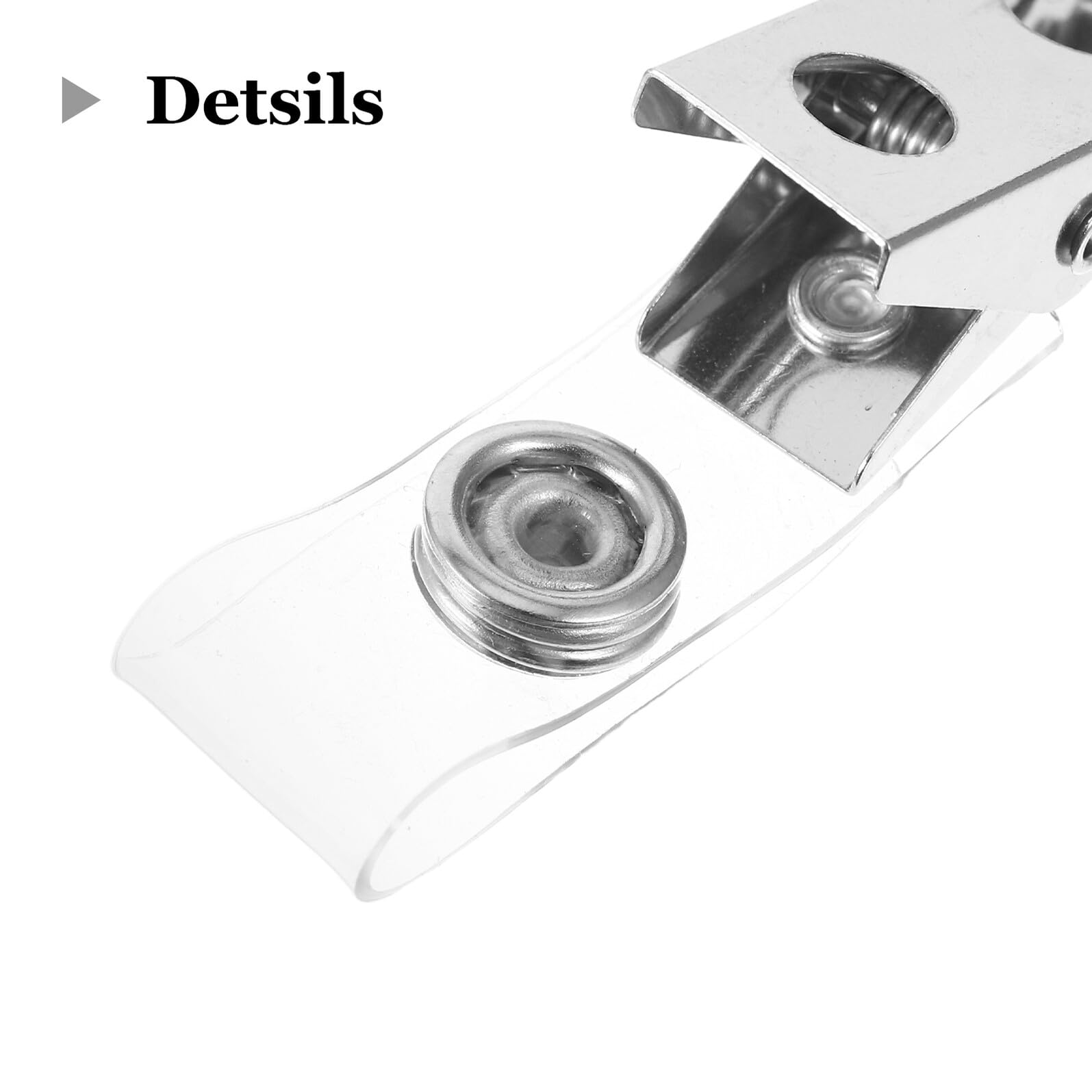 Mobestech 120 Pezzi Clip Metallo Porta Badge Doppio Foro con Strap PVC Trasparente per Porta Tessere Id Ufficio Scuola e Azienda Supporto Resistente e Leggero per Cartellini Identificativi