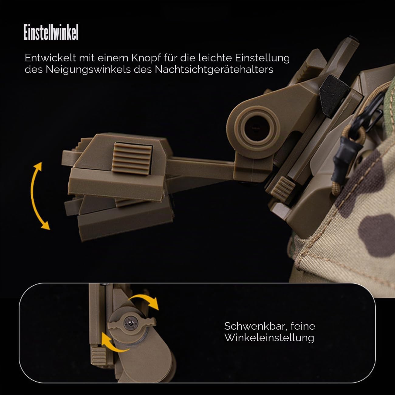 Helmhalterung, NVG-Halterung, Helmhalterung für Nachtsichtbrillen, verstellbare Taktische Helmhalterung aus Vollnylon für L4G24, NVG-Halterung für PVS-15/18, PVS 31 Typ Mock NVGS-Halterung (schwarzes