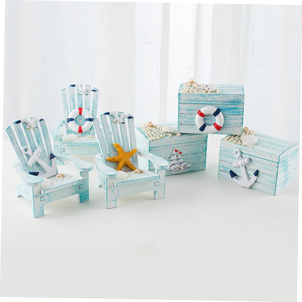 STOBAZA 4ensembles Mini Chaise Longue Décorative Style Méditerranéen pour Maison De Poupées Et Accessoire pour Décoration Intérieure Et Bricolage