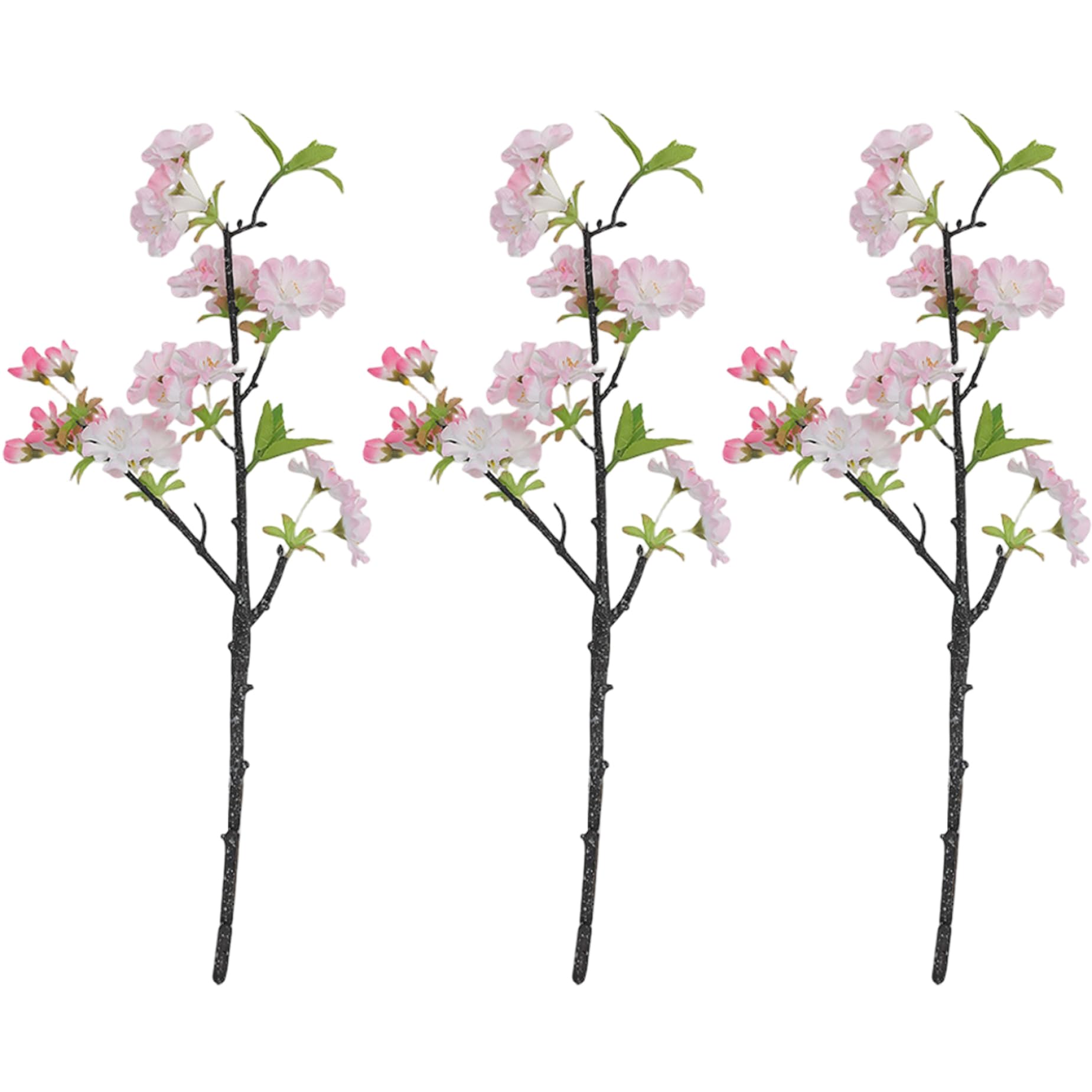 Branches de fleurs cerisier artificielles style-2, lot de 3 fausses tiges 18 pouces pour vase