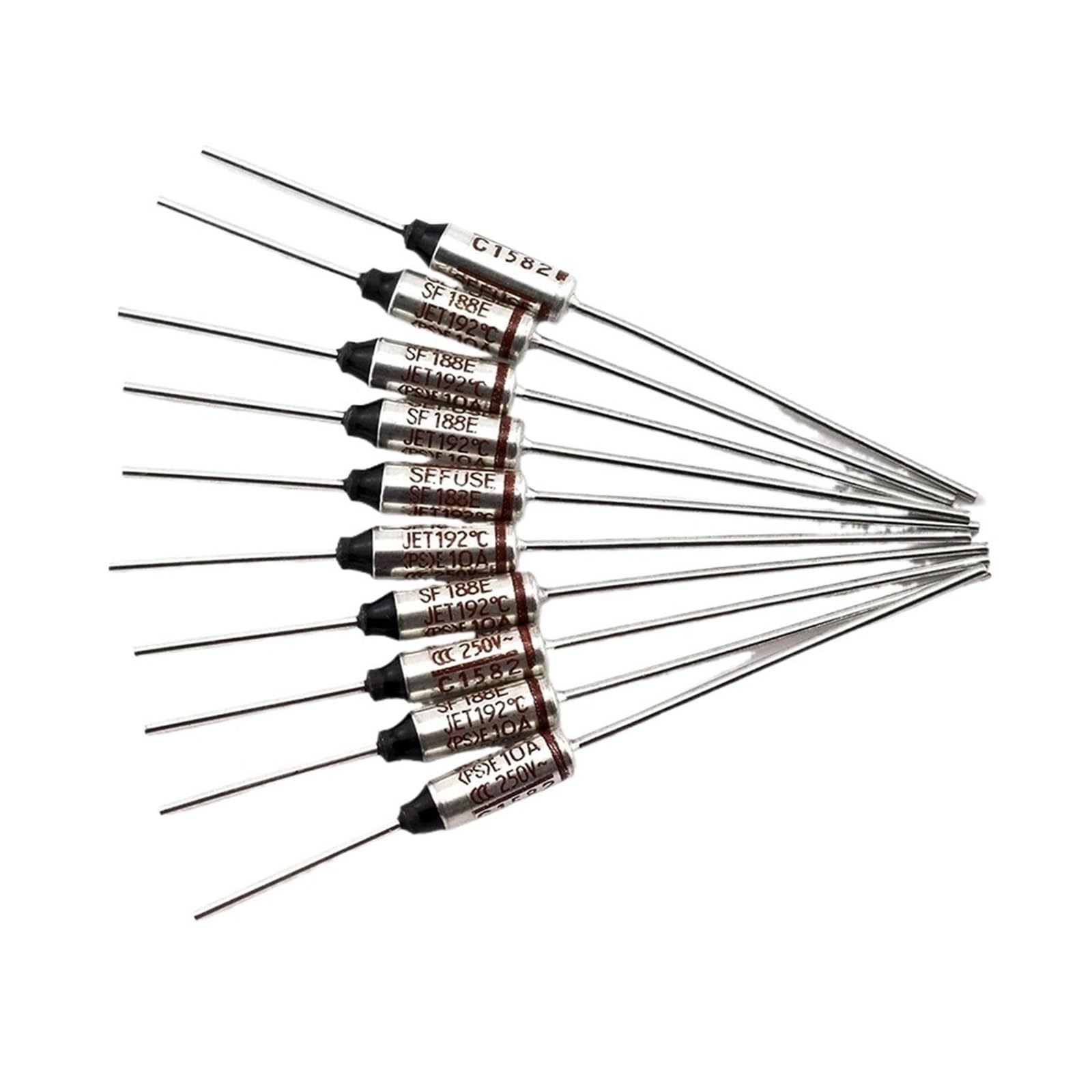 MEIFUUDWPJG 100Pcs SF188E Microtemp Cutoffs Thermal Metal Fuse 192C 192 Degree 10A 250V