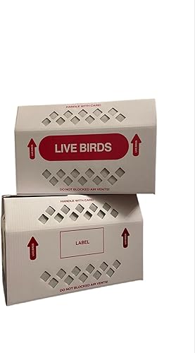 Miniatura 4 de Caja de envío para pájaros vivos, tamaño económico, 18 x 8 x 12 pulgadas de alto con asa, para aves de corral, palomas y canarios, 1 caja
