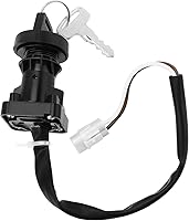 MMATI 27005-1229 Ignition Key Switch for Kawasaki Prairie 300/360/400, KFX450R, Bayou 300 - Plug & Play ATV Replacement w/2 Keys