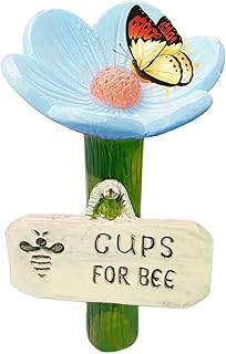 Tazas de regadera de mariposa, estación de riego para jardín - Abeja de jardín de flores Beber tazas,Copas de mariposas higiénicas Poltantes alimentador de jardín del patio del agrico