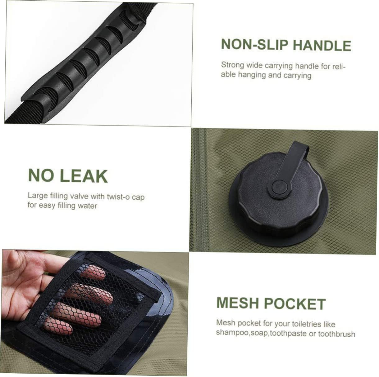 Portable Solar Water Bag 20l Hiking Shower Bag for Camping Beach Outdoor Travel