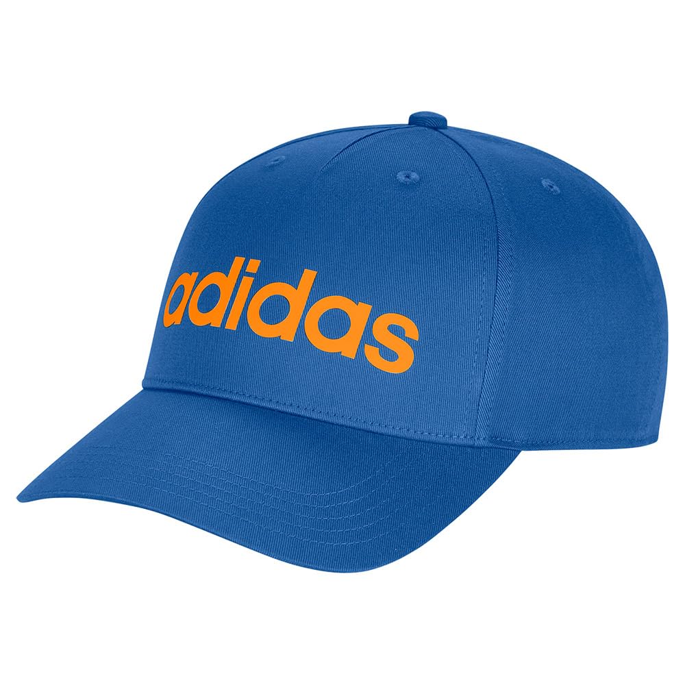 adidas Unisex Linear Baseball Cap, ray Blue/Pure Tangerine/White, XS-S