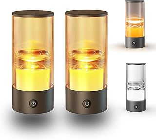Improving Sleep-Table Night Light to Relax Mood，Protect Eyes with Dimmable Bedroom Light ，Rechargeable Small but Powerful Portable Led Lamp for Outdoor/Camping/Sleep Aid-2 Packs