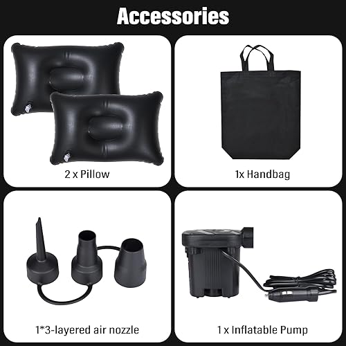 Miniatura 6 de NovelBee Colchón de aire SUV asiento trasero inflable cama de coche colchón de camping, colchón portátil para dormir para el hogar viajes camping