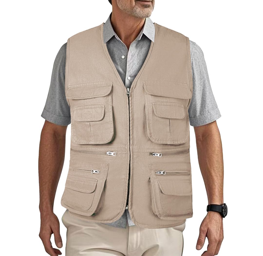 Homme Outdoor Gilet de Pêche à la mouche Photographie multi-poches