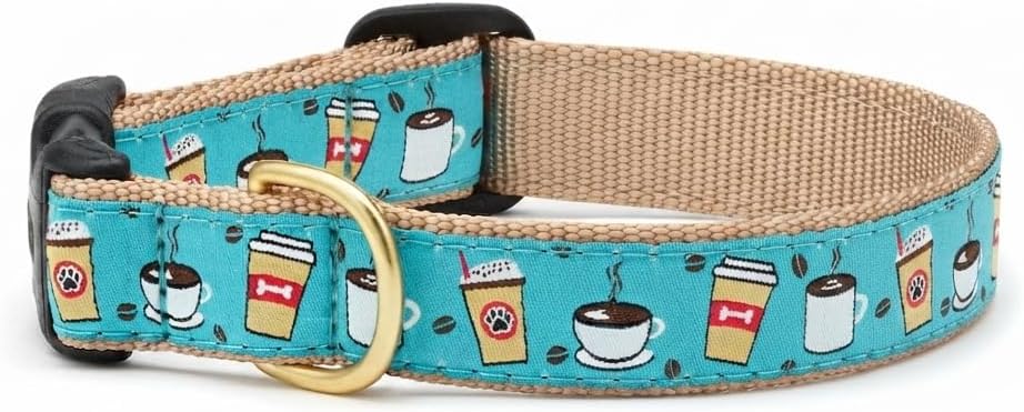 Up Country Coffee Nut Dog Collar, Small (9 to 15 inches) 5/8 inch Narrow Width