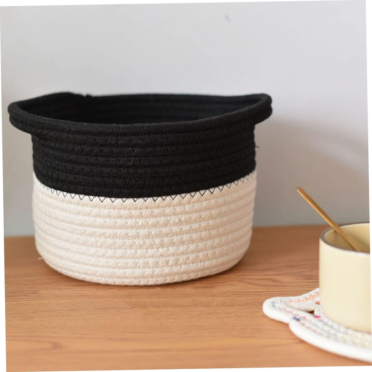 CHILDWEET Cotton Rope Basket Storage Boxes Desk Organizer Home Decor Snack Holder Woven Basket