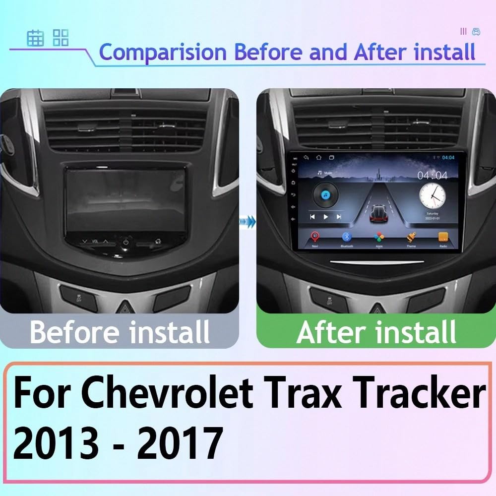 Ekran Carplay dla Chevrolet Trax Tracker 2013-2017 Z Kamerą Cofania, Funkcją Mirror Link, Sterowaniem Głosowym I Radiem Fm; Obsługa Siri/Aux/Airplay, 4 Rdzeń 1G+16G