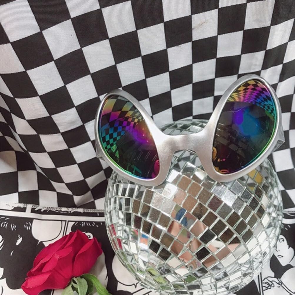 NUOBESTY 2pcs Simulation Glasses Funny Eye Glasses Sunglasses Martian Costume for Dress Party Halloween Party Favors