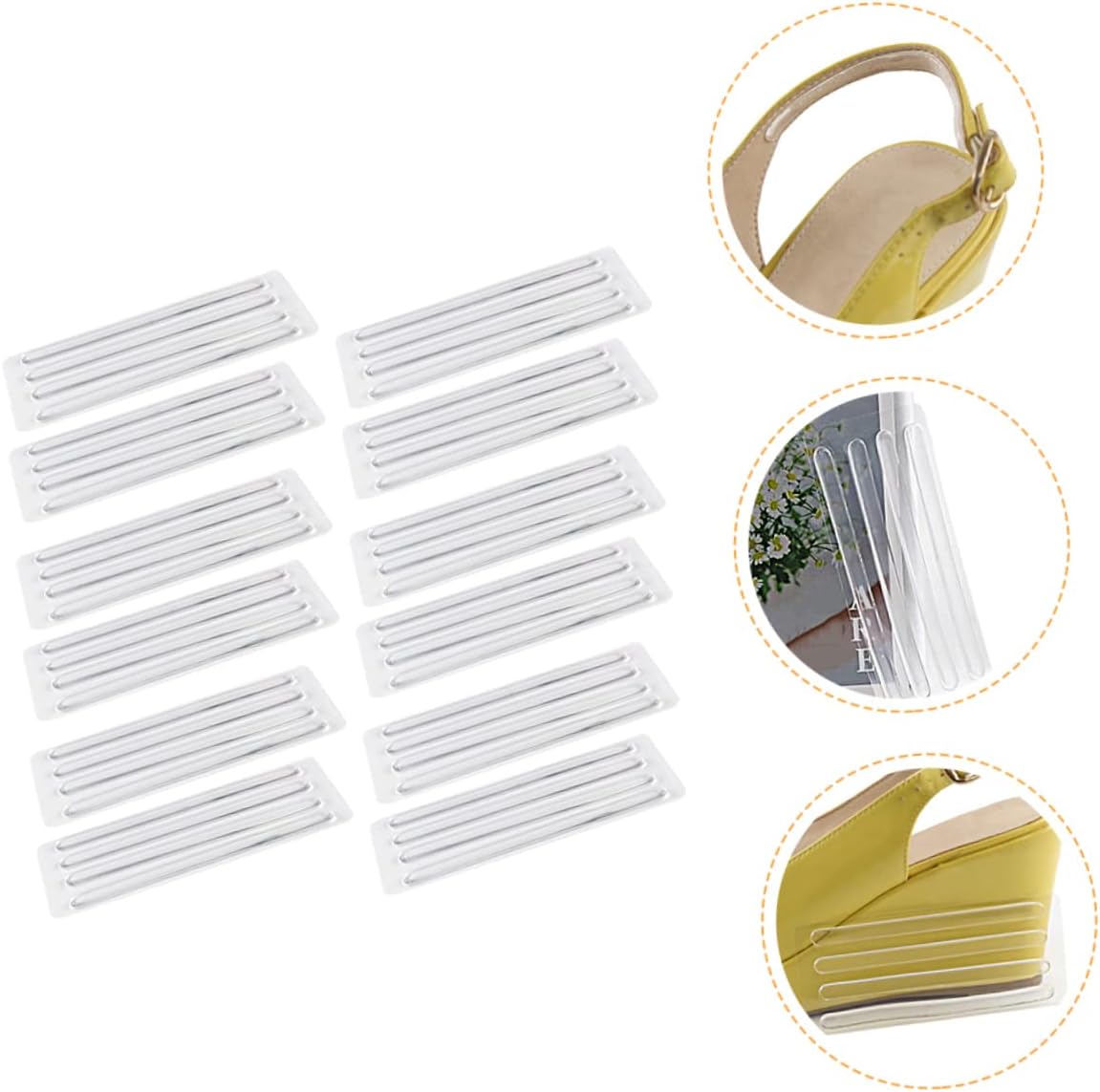 ORFOFE 24sheets Comfortable Heel Liners of Wear-Resistant Gel Heel Pads for All Shoe Types Portable Accessory to Prevent Blisters and Foot Pain