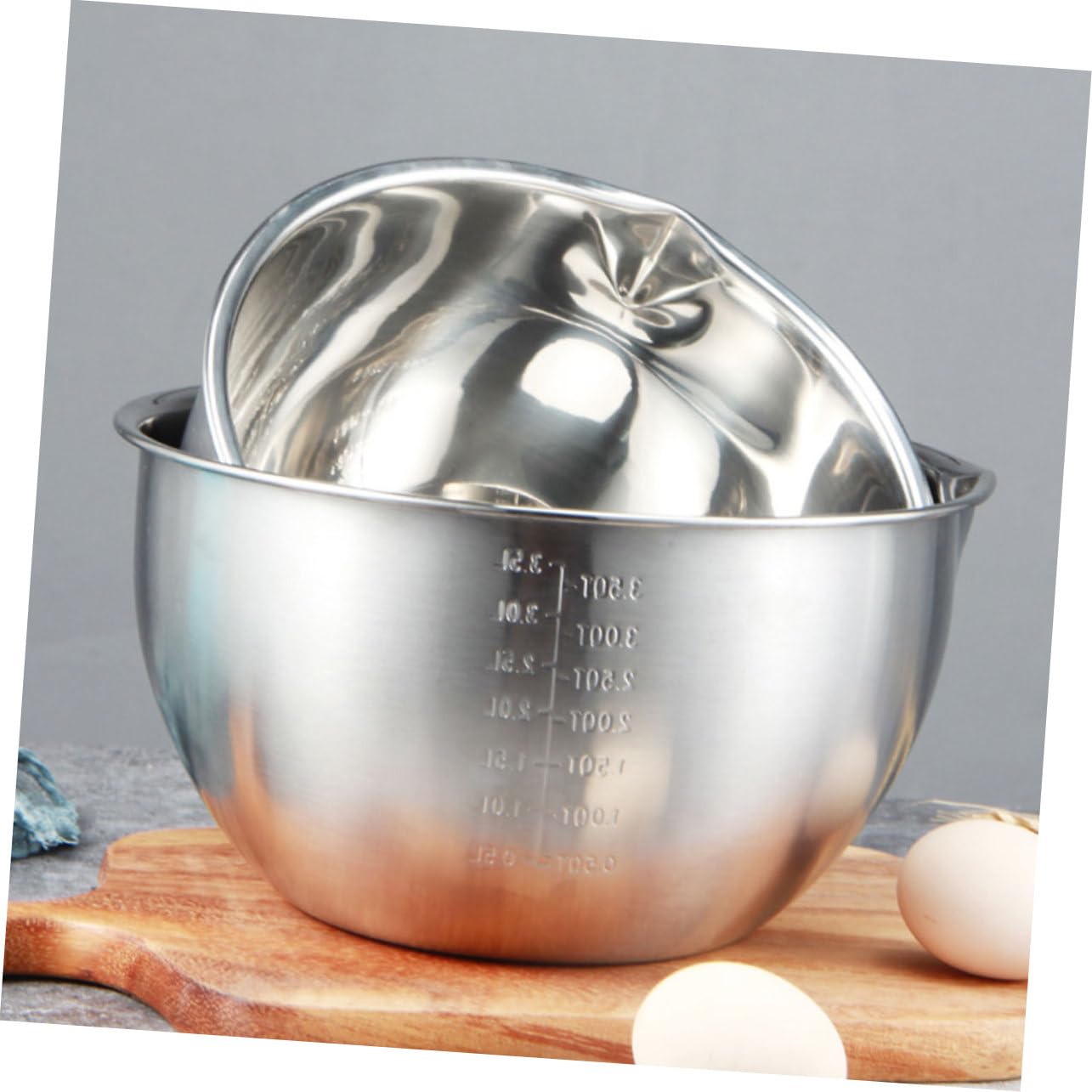 Didiseaon Ciotola per Mescolare e Grande Capacità da 1,2L in Acciaio Inossidabile Design Semplice per Cucina e Preparazioni di Impasti