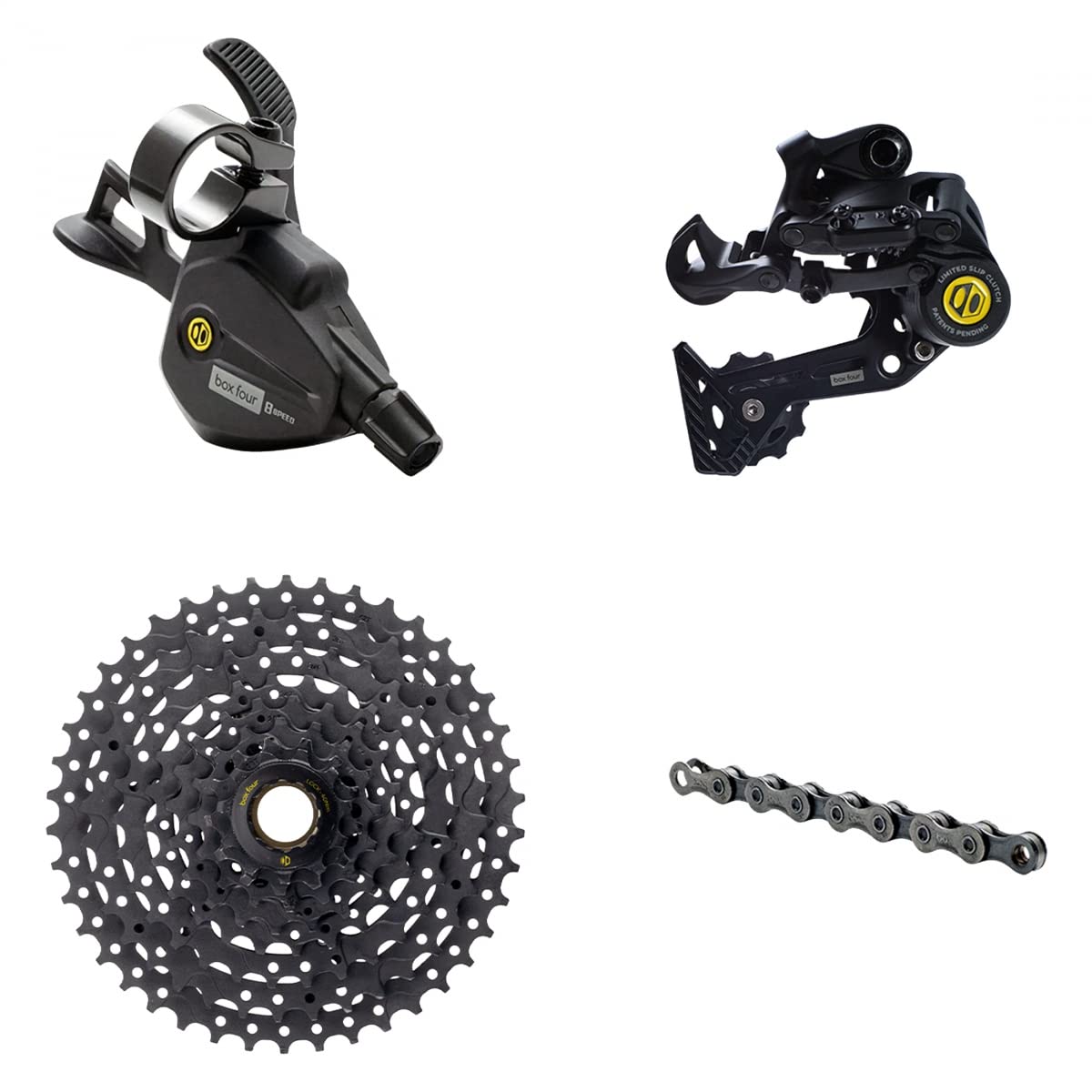 Box Four 8 Speed Multi Shift Non E-Bike and Single Shift E-Bike Cycling Groupset with Rea…