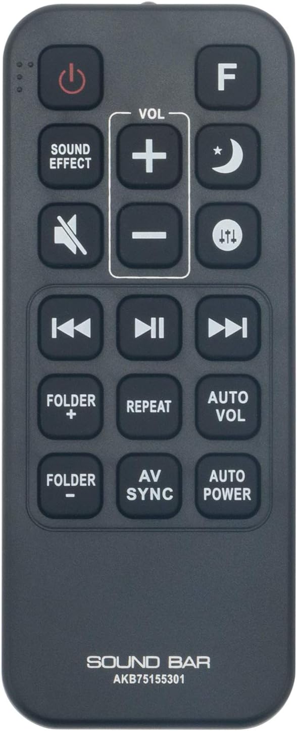 AKB75155301 Replacement Remote Control Applicable for LG Sound Bar SJ5 SJ5Y