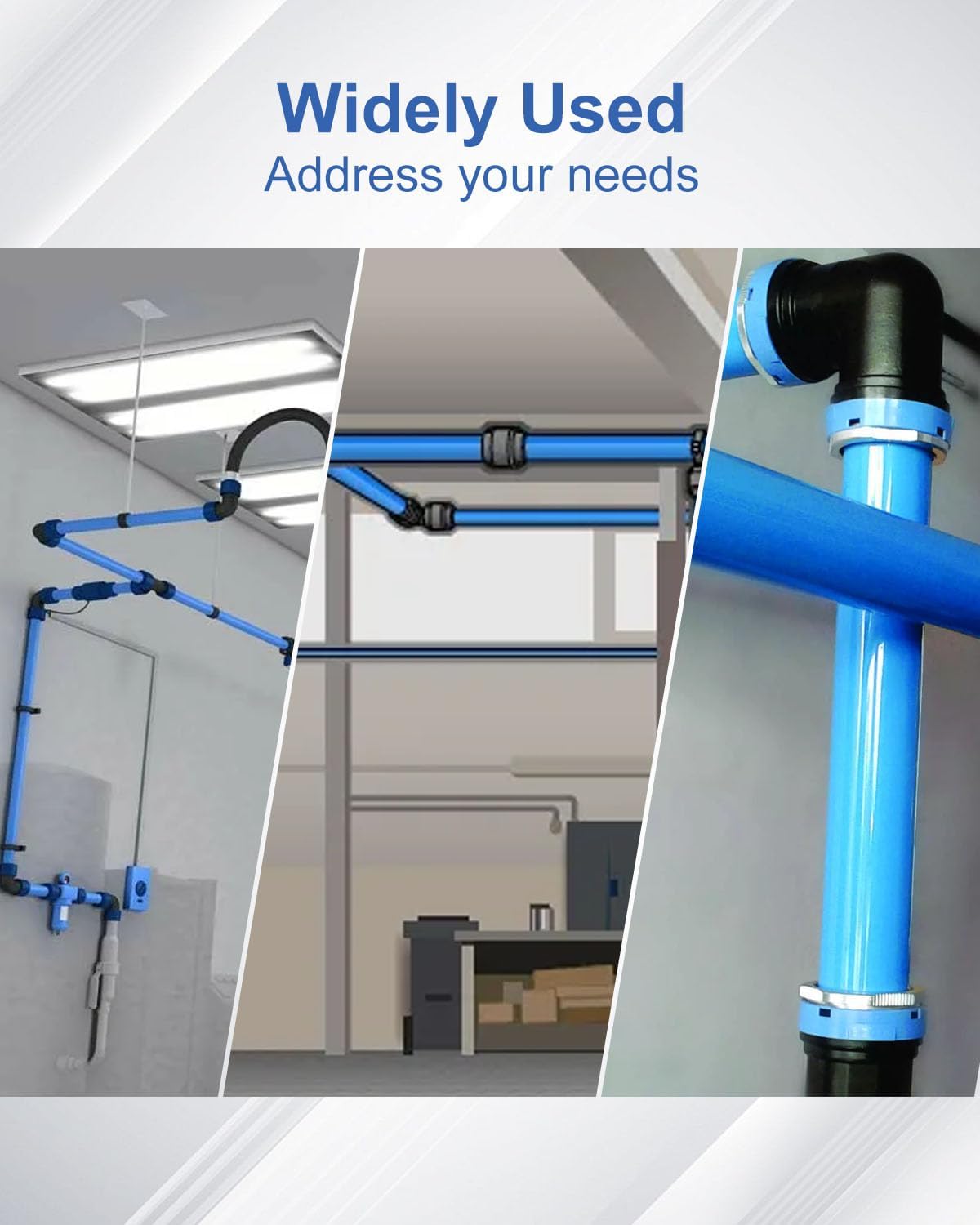 2Pcs M8067 Elbow Fitting Fit for Maxline Shop Garage Compressed Air lineTube System, Compressed Air Piping Equal Elbow for 3/4 Inch Tubing