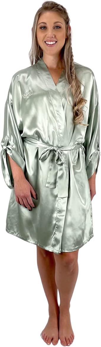 Mulberry Park 22 Momme Silk Robe - Kimono Robe Style, Pure Silk Robes for Women, Soft, Lightweight, and Comfy Robes