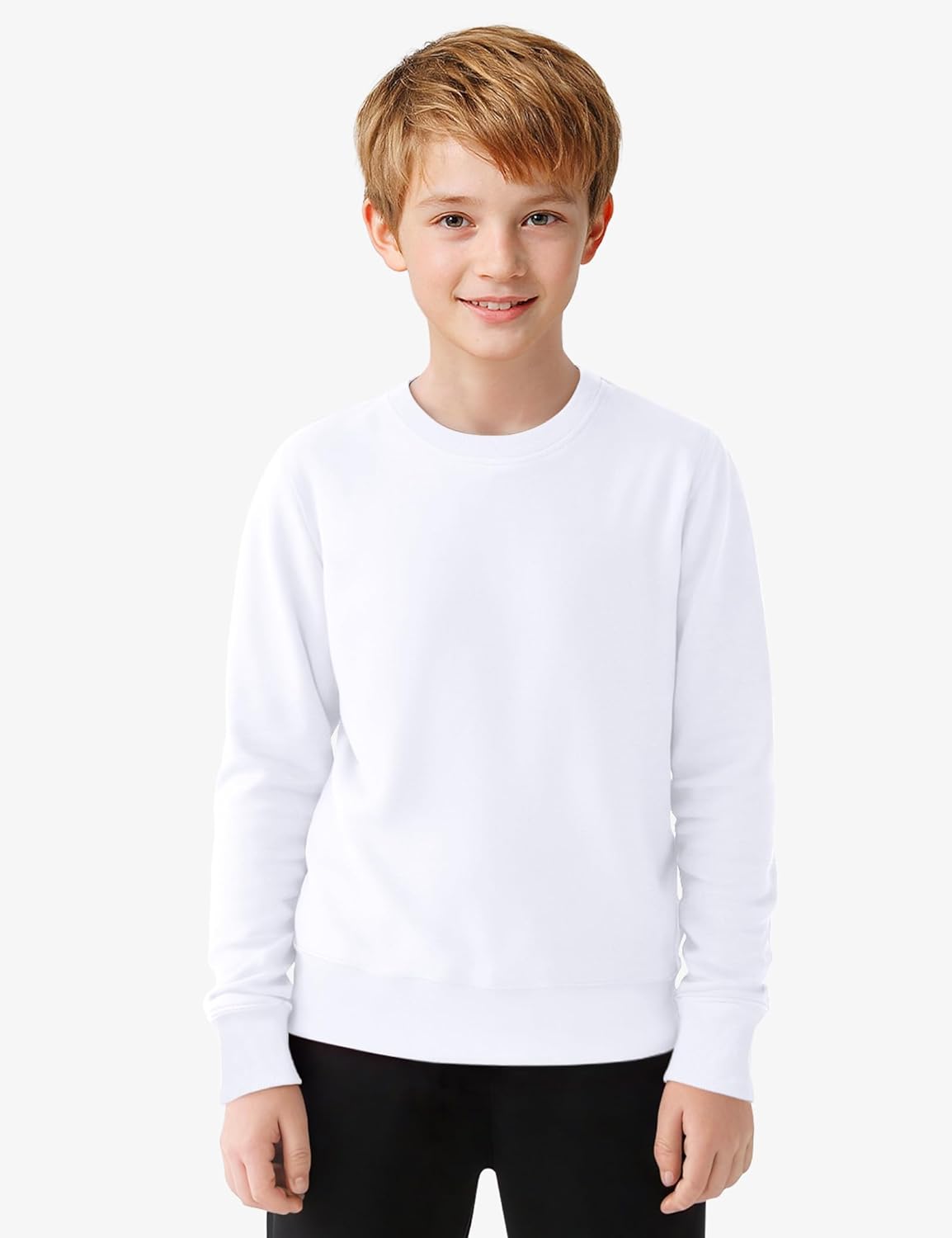 BOOPH Boys Long Sleeve Shirts Kids Crewneck Basic Tee Sports Pollover T-Shirt - Image 2