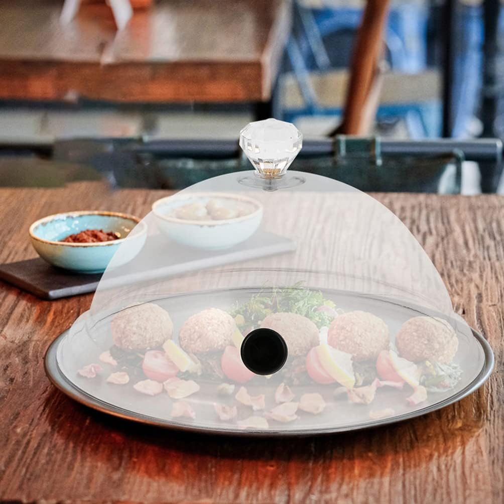 2Pcs Cloche Dome Cover Infuser Cloche Bell Jar Glass Glass Cake Bread Display Cover for Infuser Smoker 16X16X10CM
