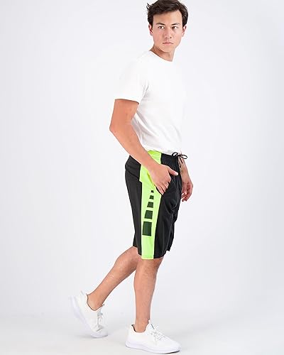 Miniatura 5 de Real Essentials - Paquete de 5 shorts deportivos para hombre, shorts de rendimiento deportivo con tela Dry-Fit resistentes al sudor