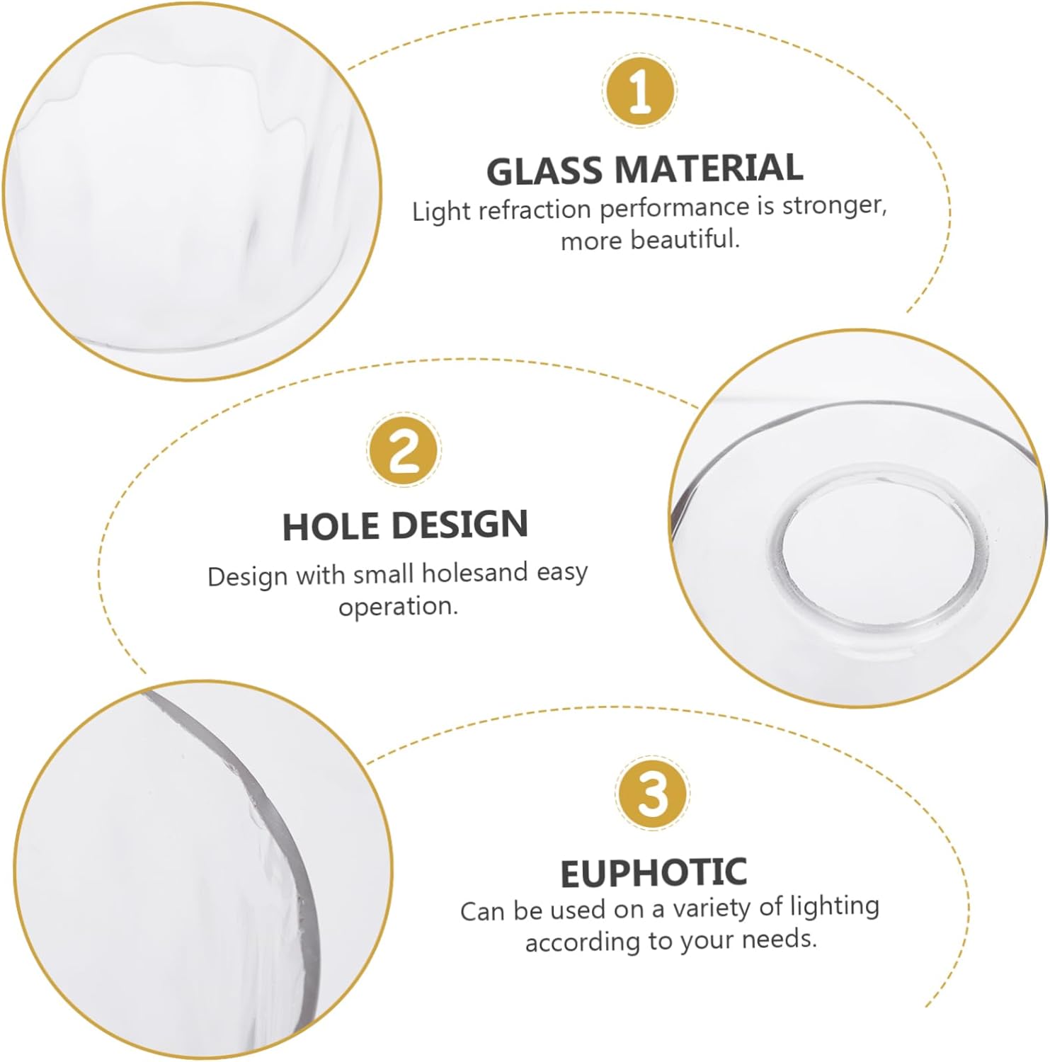 2pcs Transparent Glass Lamp Shade Decorative Glass Light Cover Practical Lighting Accessory for Various Fixtures Reusable and Eye-friendly Design