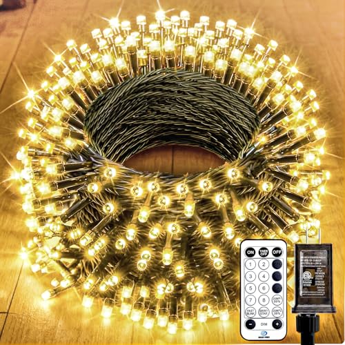66FT 200 LED Christmas Tree Lights, Twinkle Fairy Lights String with 8 Flashing Modes String Lights for Indoor Bedroom Outdoor Christmas Trees Garland Wreath Holiday Decorations, Warm White
