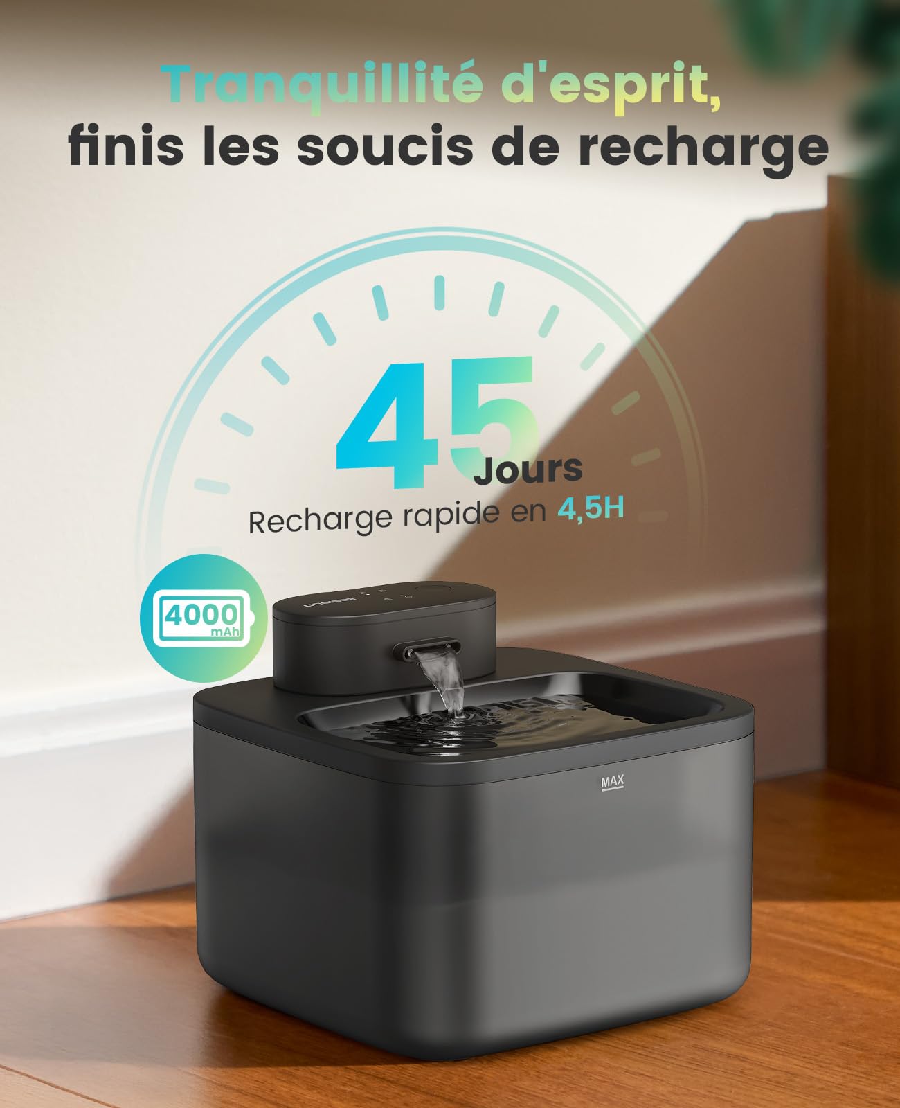 Oneisall Pack Intelligent: 5L Distributeur Croquettes Chat Automatique 2 Bols Distributeur de Nourriture avec App pour Chats/Chiens & Fontaine à Chat Automatique Ultra-Silencieuse 2.2L sans Fil