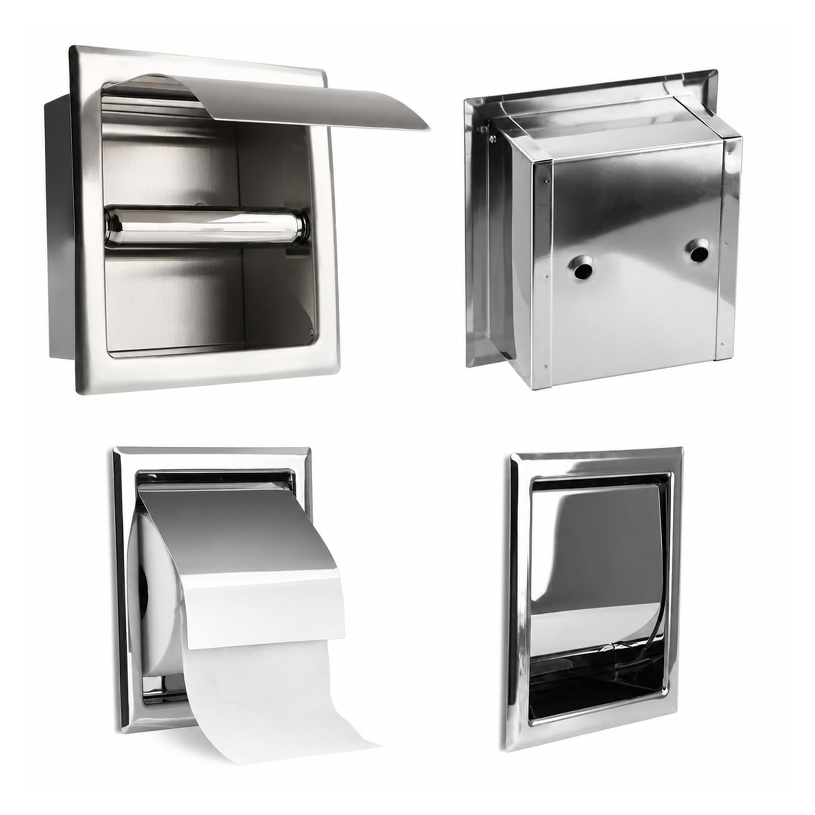 Portarotolo da parete in acciaio inox