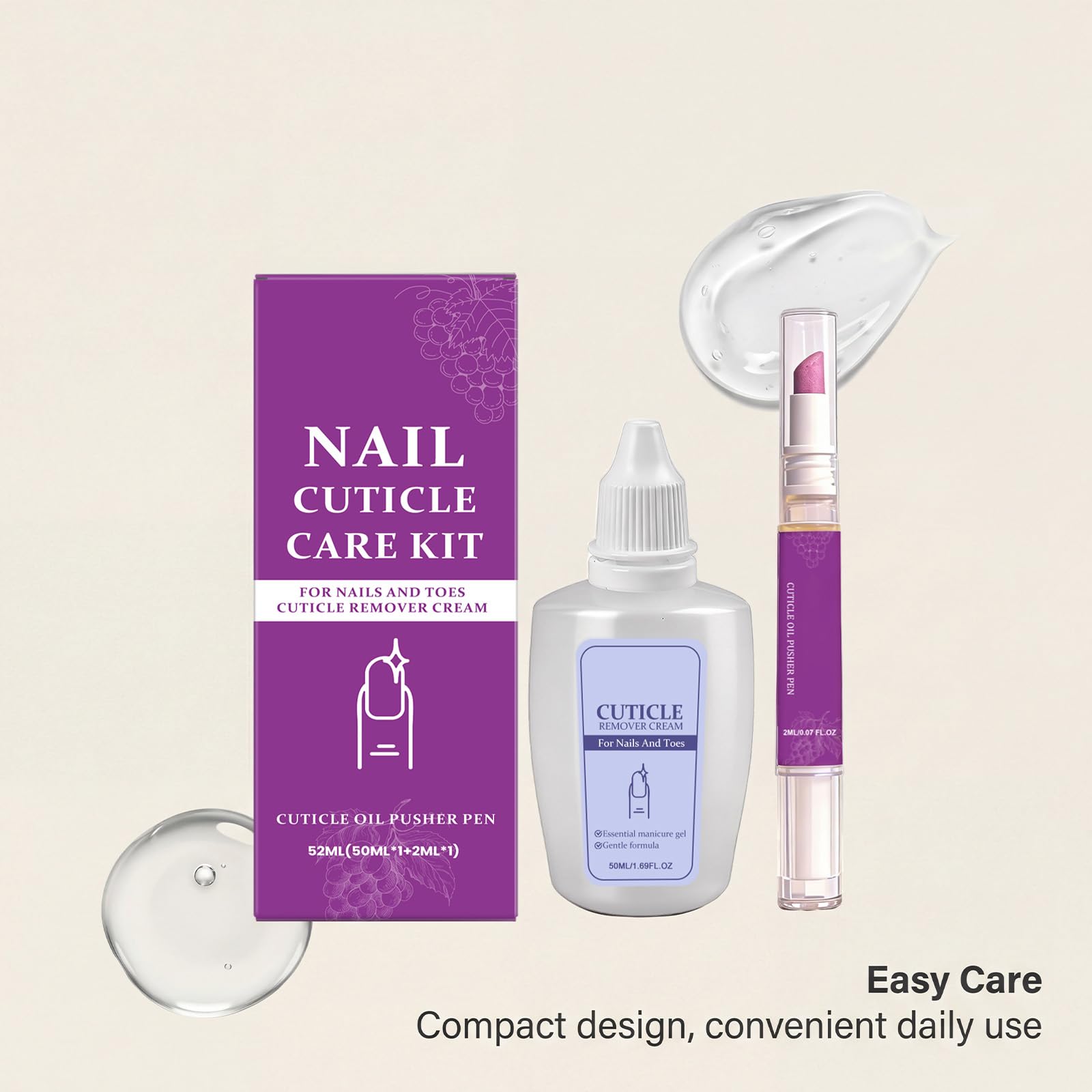 Bolígrafo para el cuidado de uñas, 2 uds., con gel eliminador de cutículas y aceite nutritivo, suave y reparador