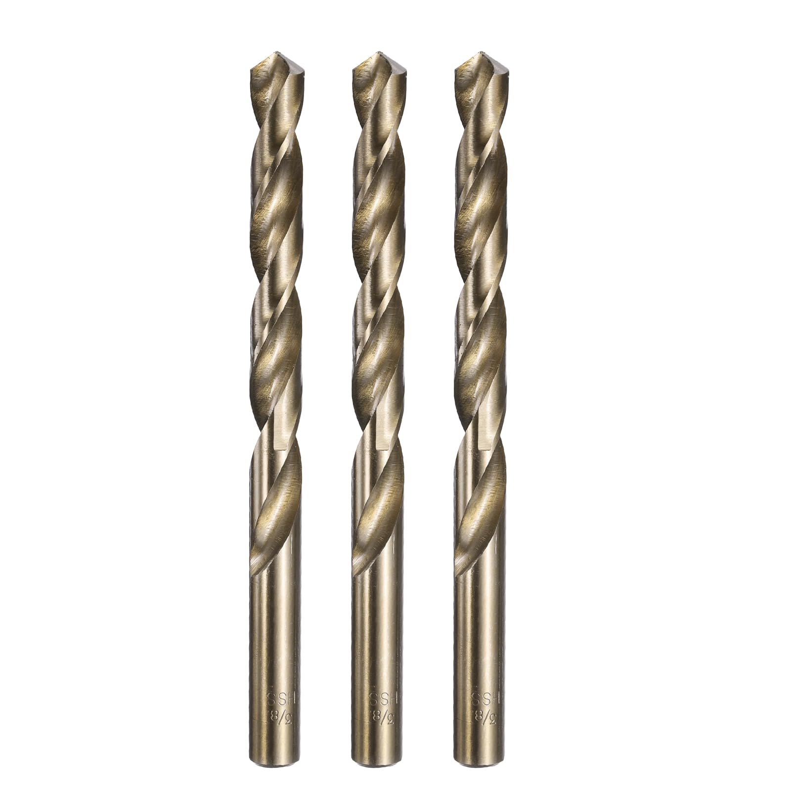 sourcing map 3pcs 3/8" M35 Cobalt Twist Drill Bits High-Speed Steel