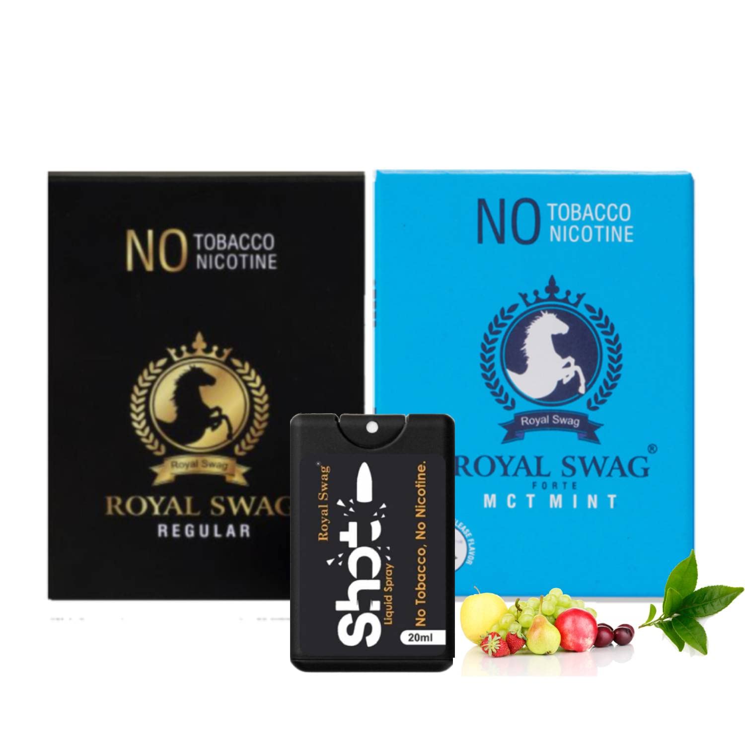 Buy ROYAL SWAG Herbal Cigarettes 100% Tobacco Free and Non Nicotine(Pack Of  40 Sticks) Regular, Mint Flavoured With Anti Addiction Mouth Spray 20 ml  Shot(Tobacco Alternatives/Substitutes) Online at Low Prices in India -