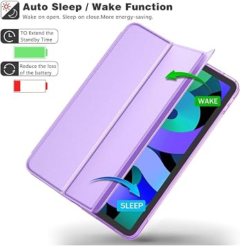 iPad 11. Nesil A16 11 inç / 10. Nesil 10.9 inç ile Uyumlu Flip Smart Cover Kılıf, Clove Purple