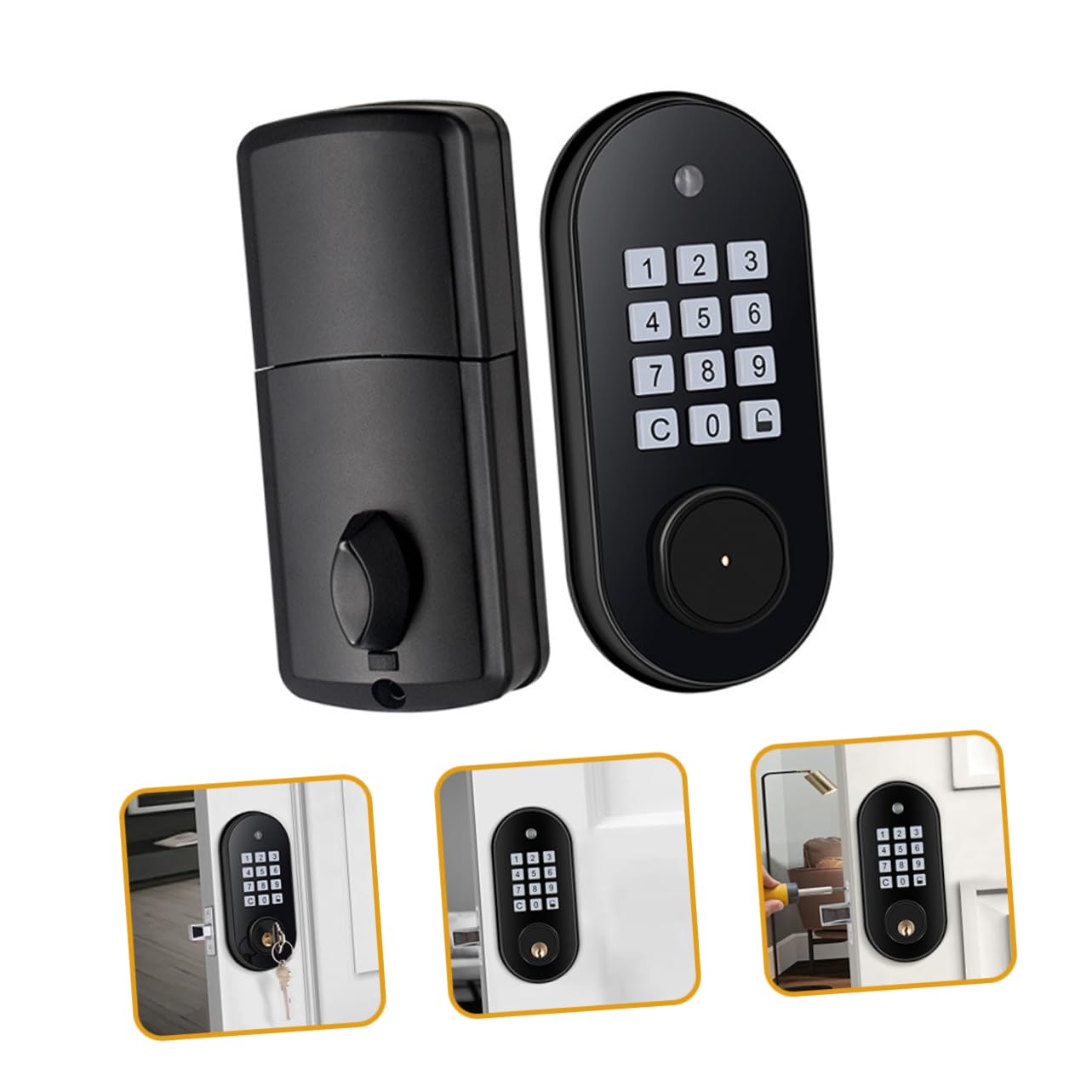 DOITOOL 1juego Cerradura Electrónica De Puerta Teclado Cerradura De Seguridad Keyless Cerrojo Instalación y Automática Por y Para Seguridad Del
