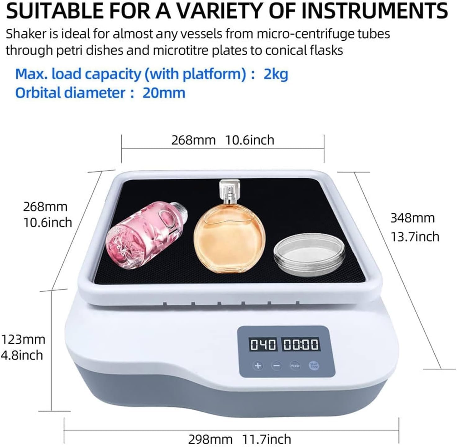 Cyfrowy wyświetlacz Orbital Shaker, maksymalne obciążenie 2 kg, sterowanie LCD, laboratoryjne urządzenie termostatyczne, łatwe czyszczenie