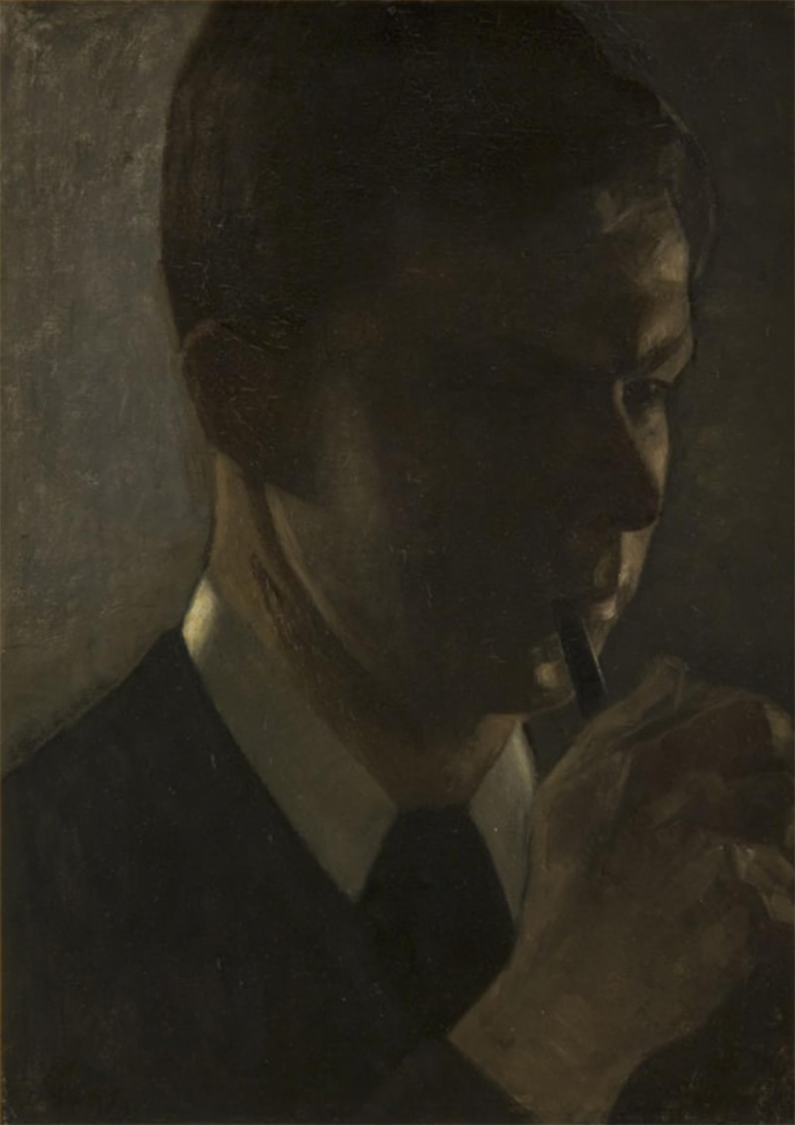 ARTXLXXBN Famous Prints Artwork Pictures Poster Painting Art Sven Hammershoy Brother of the Artist Smoking a Pipe Vilhelm Hammershoi Artwork Landscape Pictures for Home Decor 60x90cm