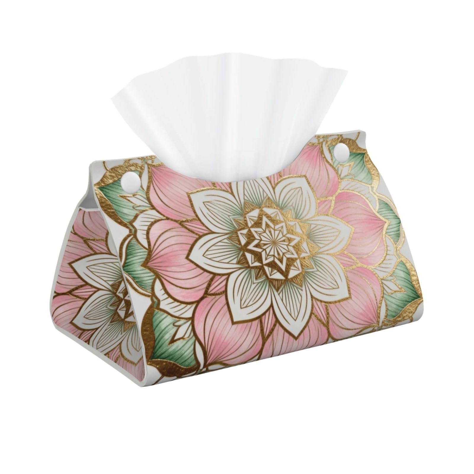 Datura flowers Long Leather Tissue Box Cover-Waterproof PU Leather Tissue Holder for Bathroom, Decorative Rectangular Tissue Case