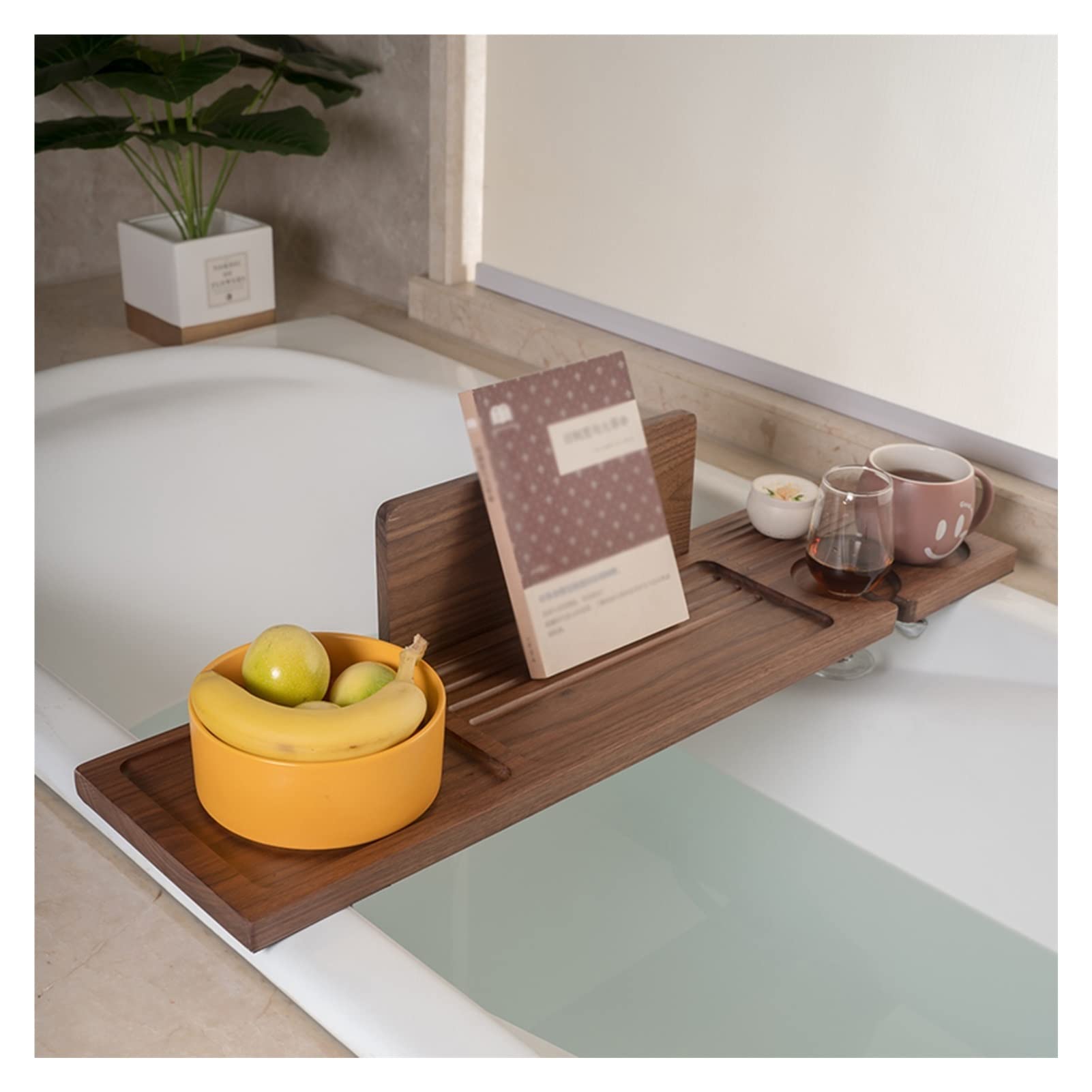Bandejas para bañera, Bandeja para bañera, Estante de Lectura para Mesa de baño de Madera Resistente al Agua, Organizador de baño para Apartamentos, SPA, Todas Las bañeras