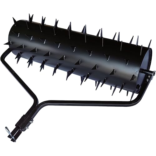 Yard Tuff SE-60 Drum Spike Aerator, 60 Inch Tow Behind Lawn Aeration Roller Attachment for ATV, UTV and Riding Tractor, Black
