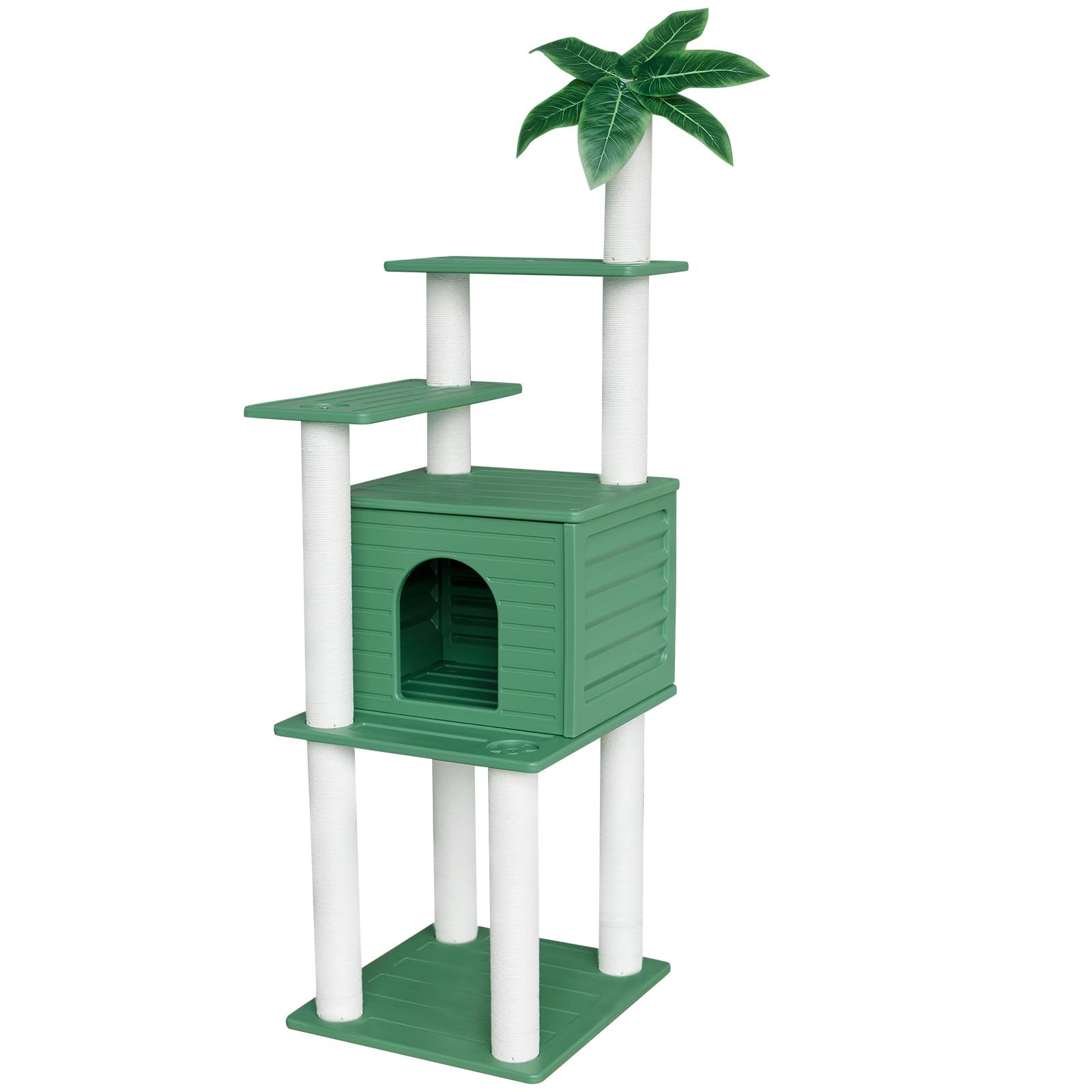 MAOHEGOU 72 Inches Tall Cat Tree, Outdoor Cat House, Weatherproof Large Cat Condo with Cat Scratch Post, for Outdoor and Indoor Cat Towers