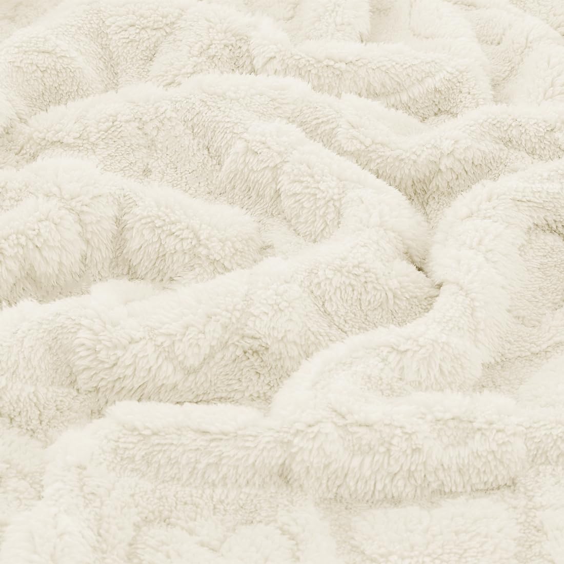 CREVENT 75 x 100 cm przytulny miękki ciepły koc dla niemowląt sherpa dla dziewczynek i chłopców, niezbędne dla noworodka, prezent na baby shower, białe serce, 75 x 100 cm